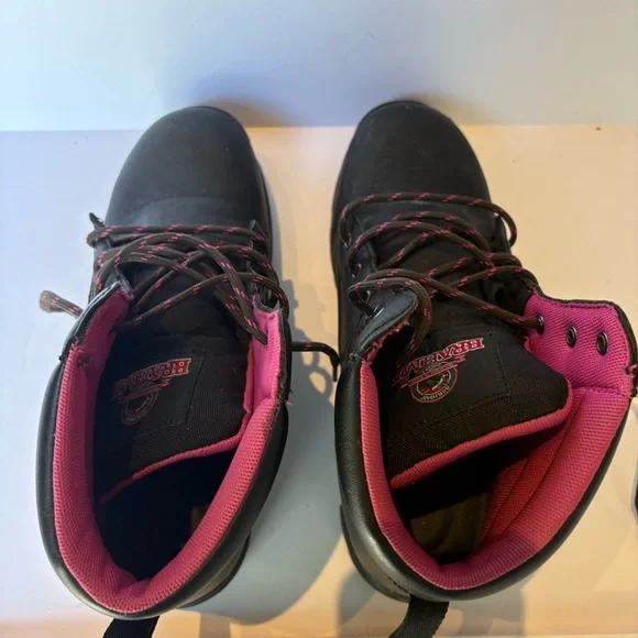 Brahma Women's Black and Pink Combat Boots Lace-up Slip resistant Size 9 - Picture 6 of 9